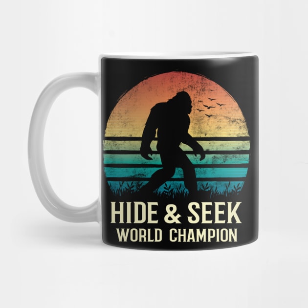 Hide and Seek World Champion Retro Vintage Bigfoot Silhouette by HCMGift